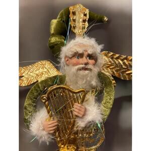Retired Mark Roberts Musical Fairy Christmas Golden Harp Instrument RARE Figure